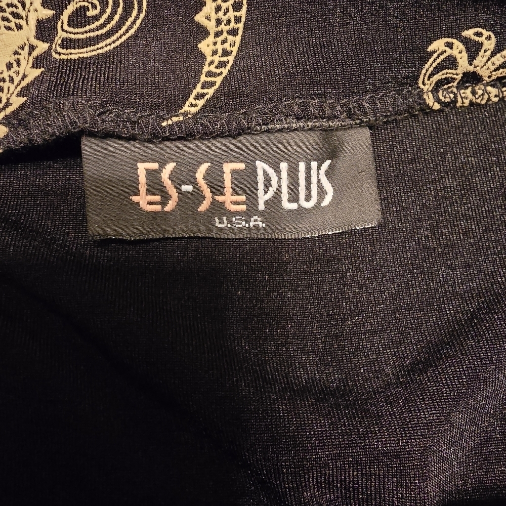 90s Vintage ES-SE PLUS Gold Dragon Celestial Maxi Skirt Black M - Picture 8 of 8